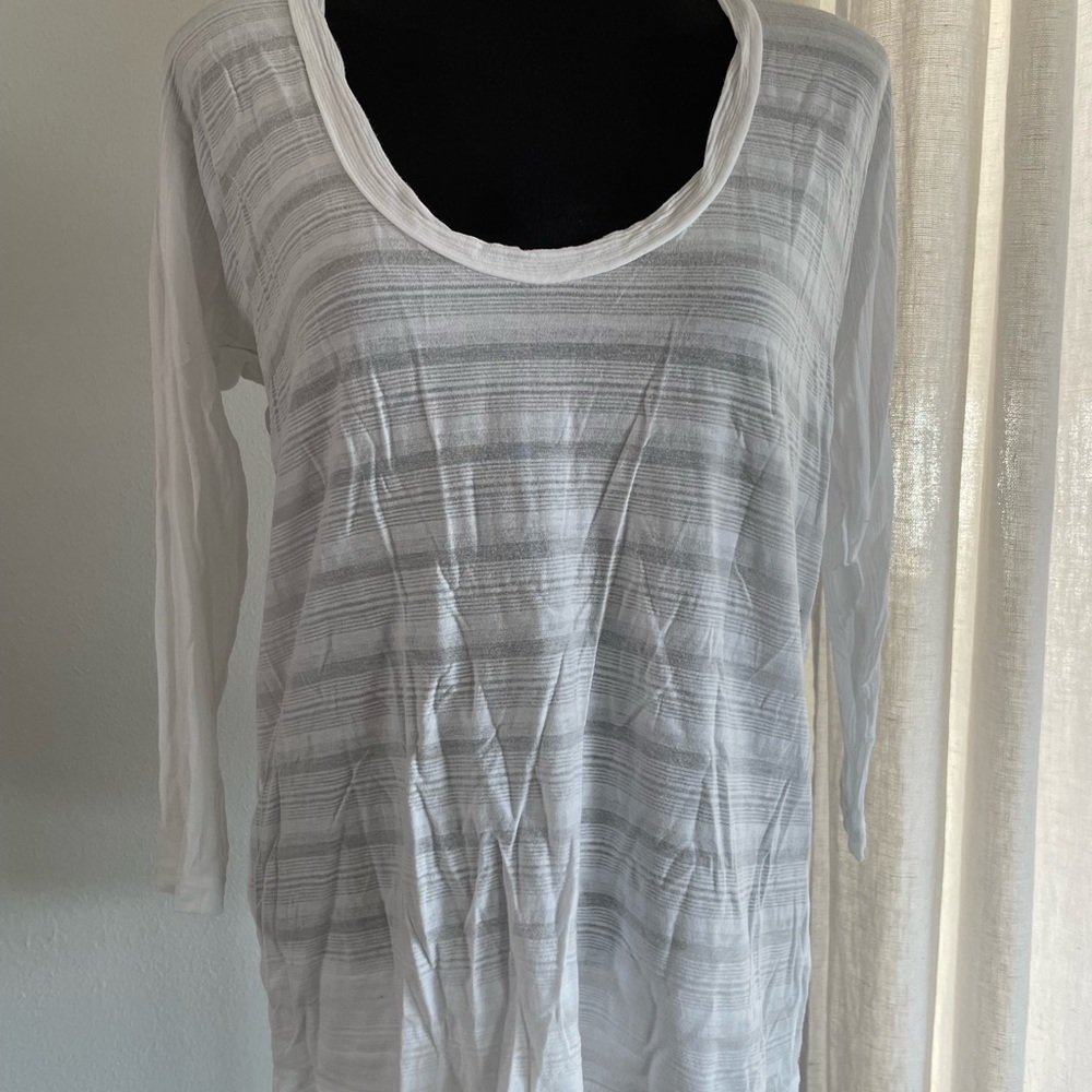 WGS33723 JAMES PERSE Striped Drop Sleeve Top